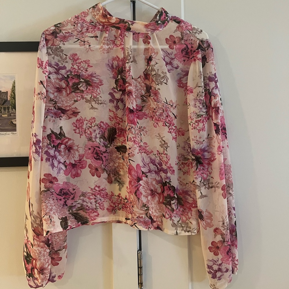 Pink and Purple Floral Boxy Blouse